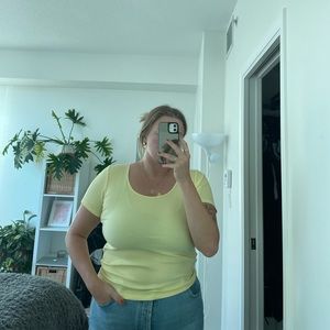 Wilfred yellow ribbed t shirt